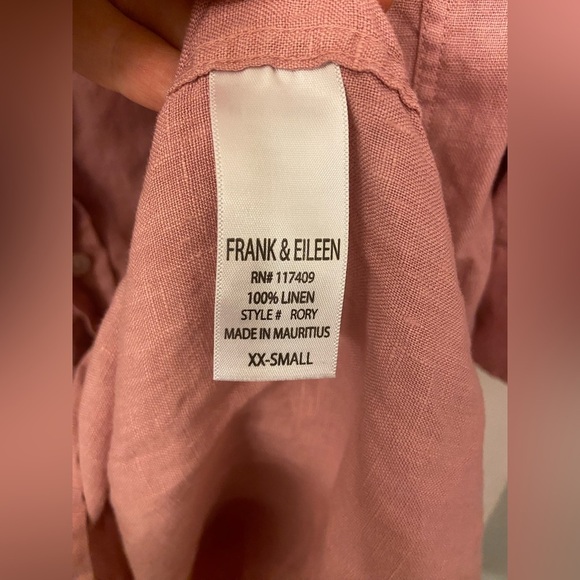 Frank & Eileen Rory Maxi Shirtdress Linen Mauve Size XXS - Picture 8 of 10